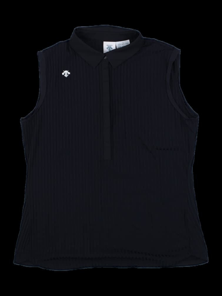 블랙 민소매 골프 카라티