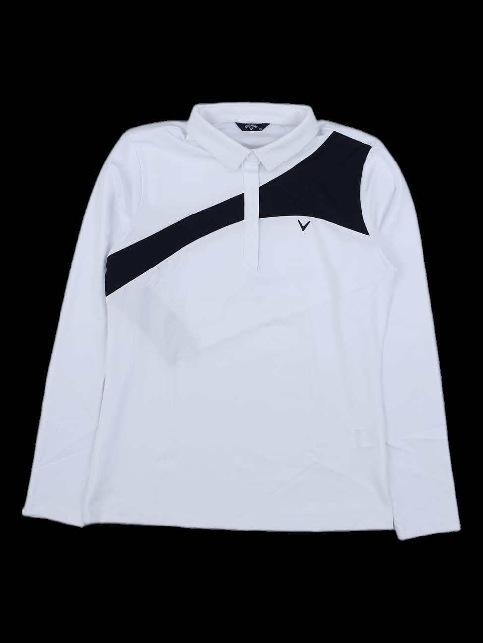 캘러웨이 여성 긴팔 카라티셔츠 (화이트/블랙 배색)