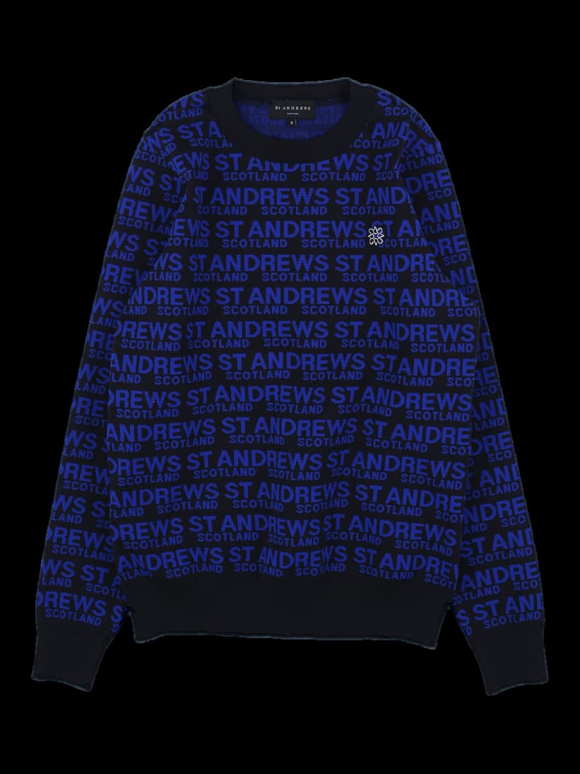 세인트앤드류스 로고 패턴 니트 스웨터