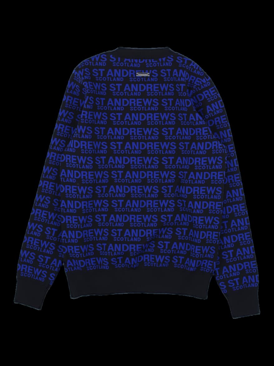 세인트앤드류스 로고 패턴 니트 스웨터