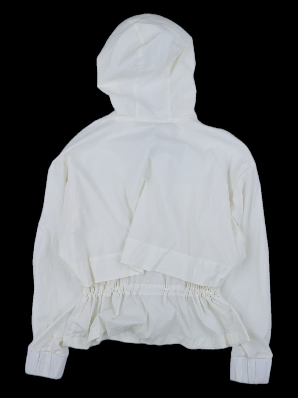 여성 화이트 후드 크롭 바람막이 점퍼