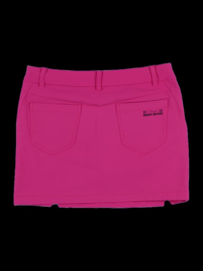 핑크 솔리드 로고 포인트 스커트