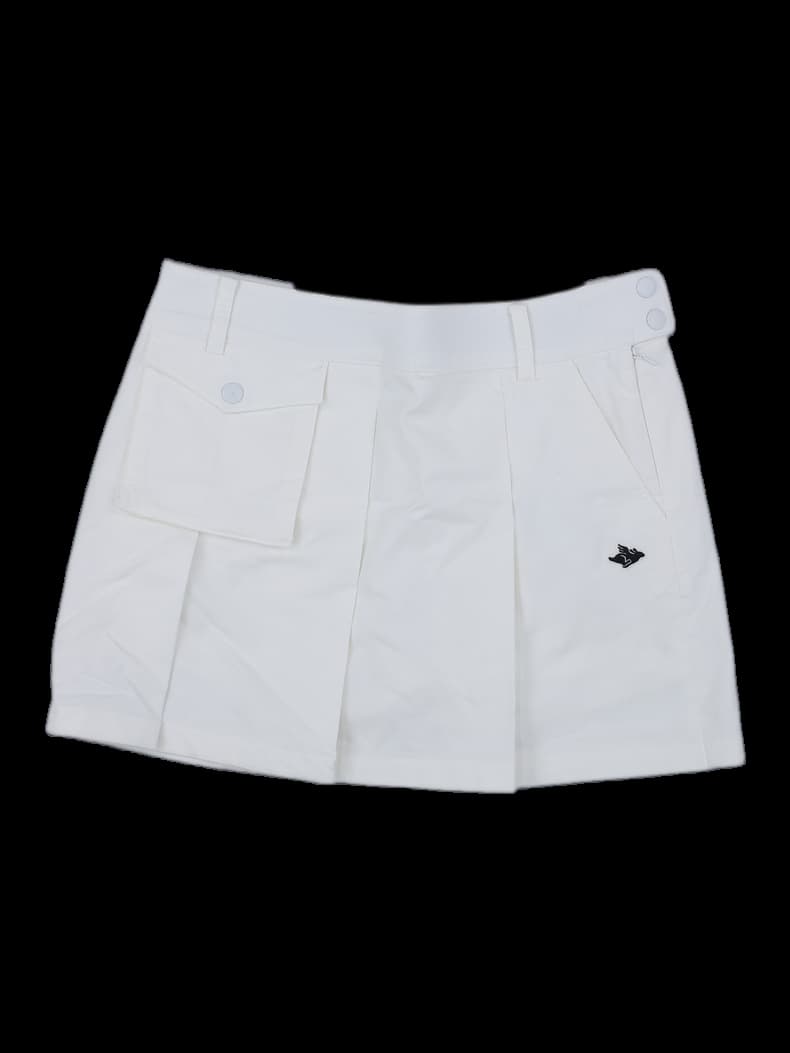 화이트 플리츠 스커트