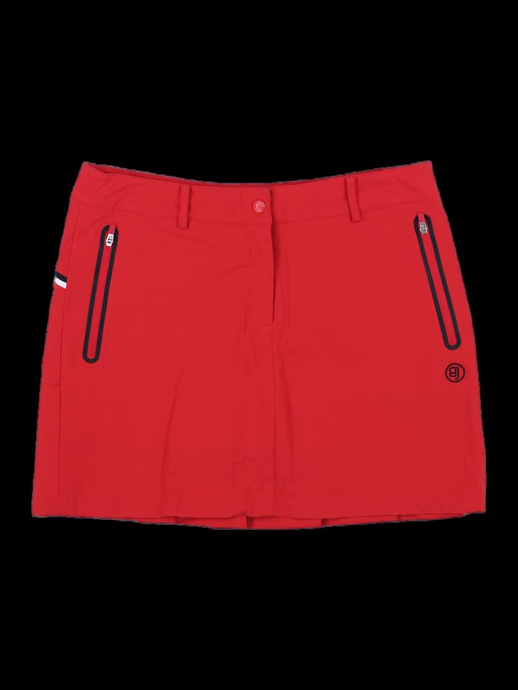 벤제프 여성 레드 플리츠 큐롯 스커트