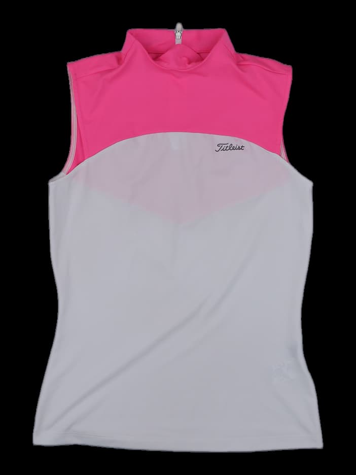 타이틀리스트 여성 민소매 하이넥 골프 티셔츠