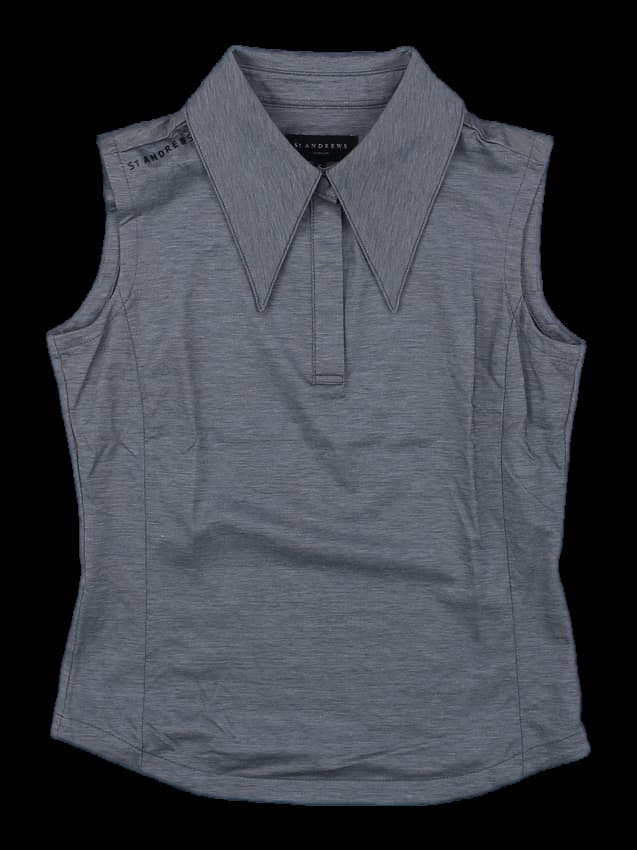 그레이 민소매 카라티