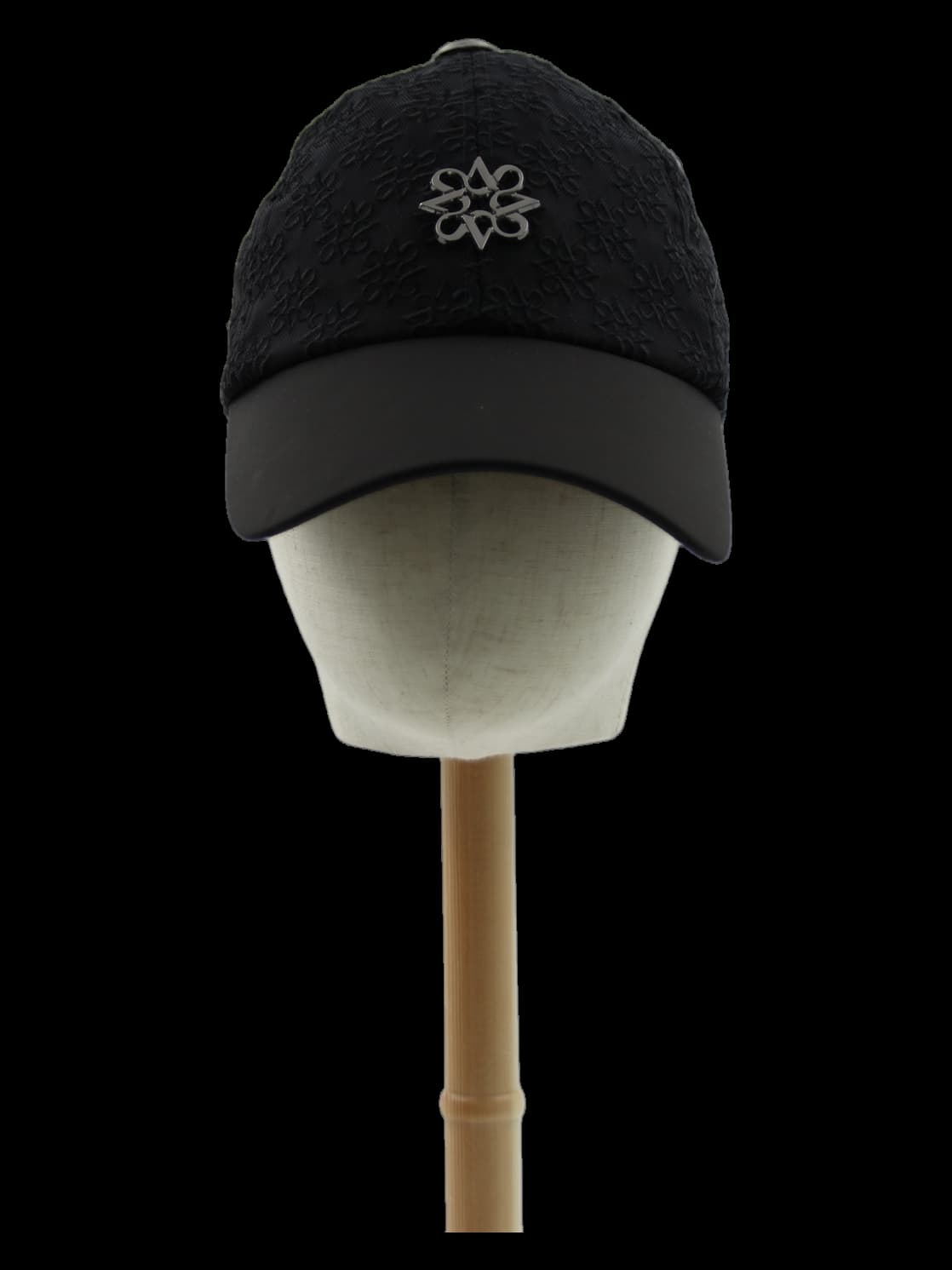 블랙 메탈 심볼 포인트 자수 캡