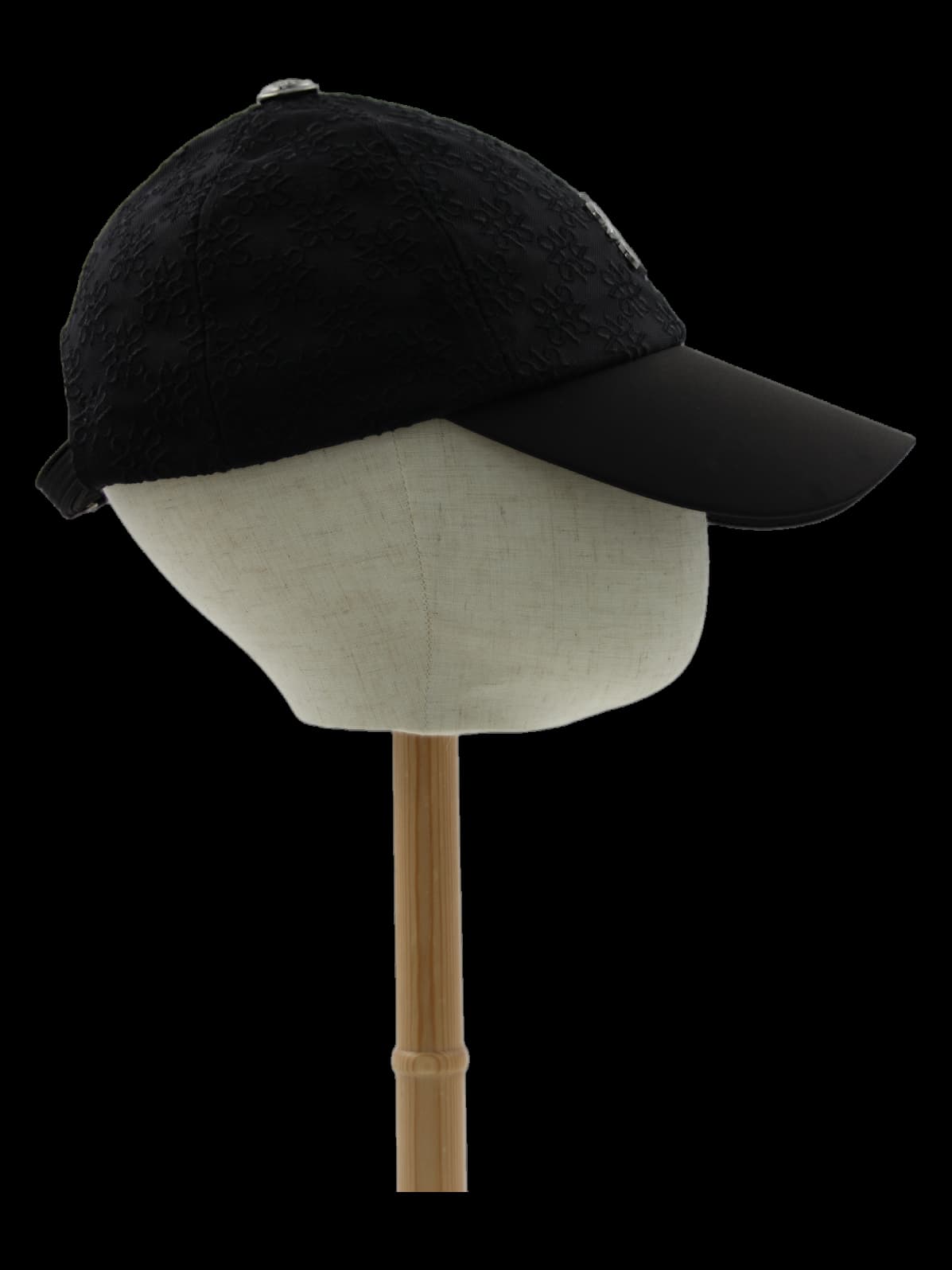 블랙 메탈 심볼 포인트 자수 캡