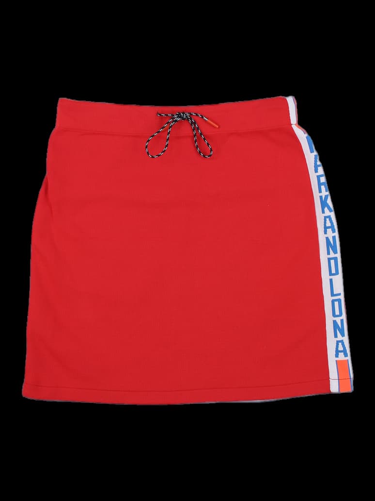 사이드 로고 레터링 드로우스트링 미니 스커트