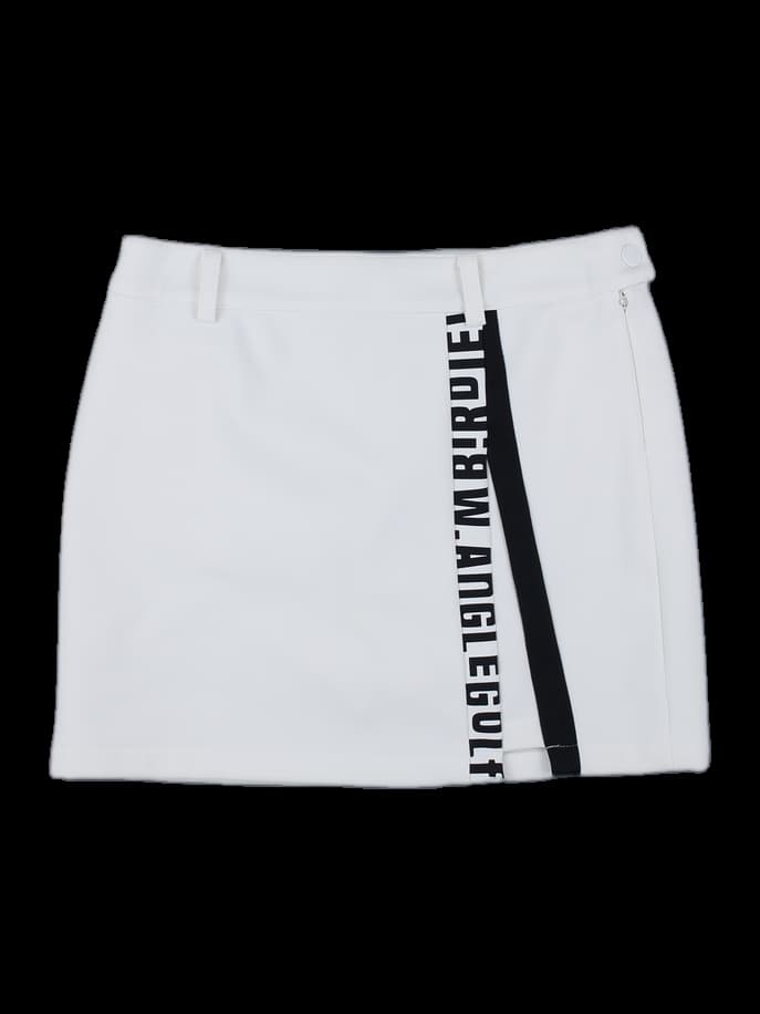 여성 화이트 레터링 포인트 골프 스커트