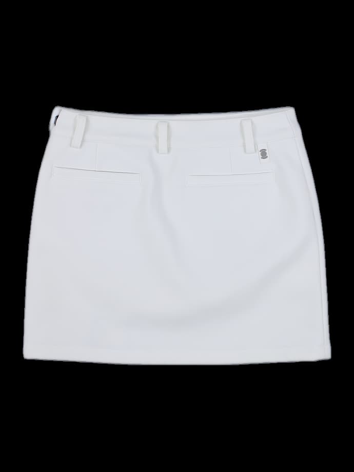 여성 화이트 레터링 포인트 골프 스커트
