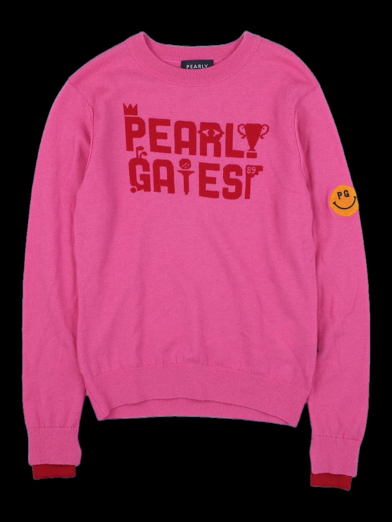 파리게이츠 핑크 그래픽 로고 니트