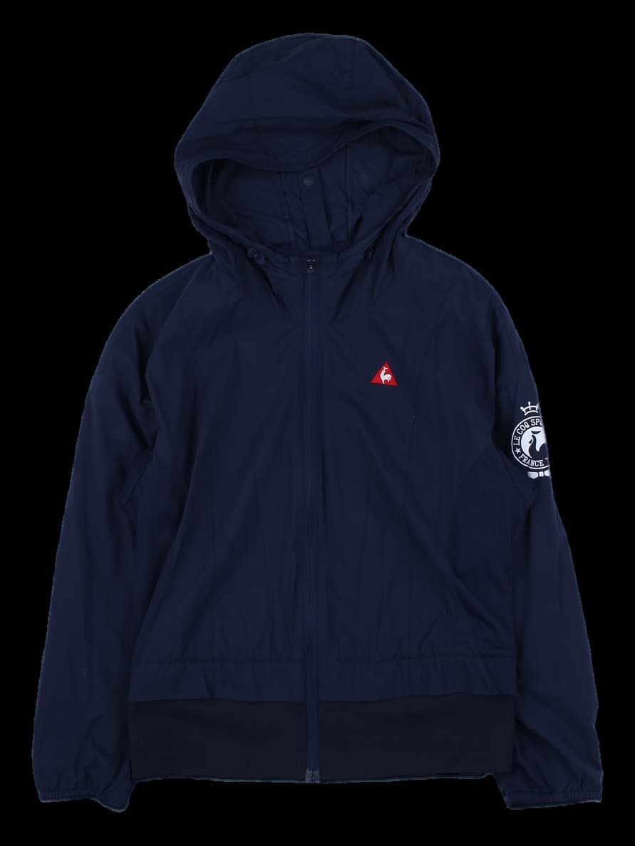 네이비 로고 후드 바람막이 자켓
