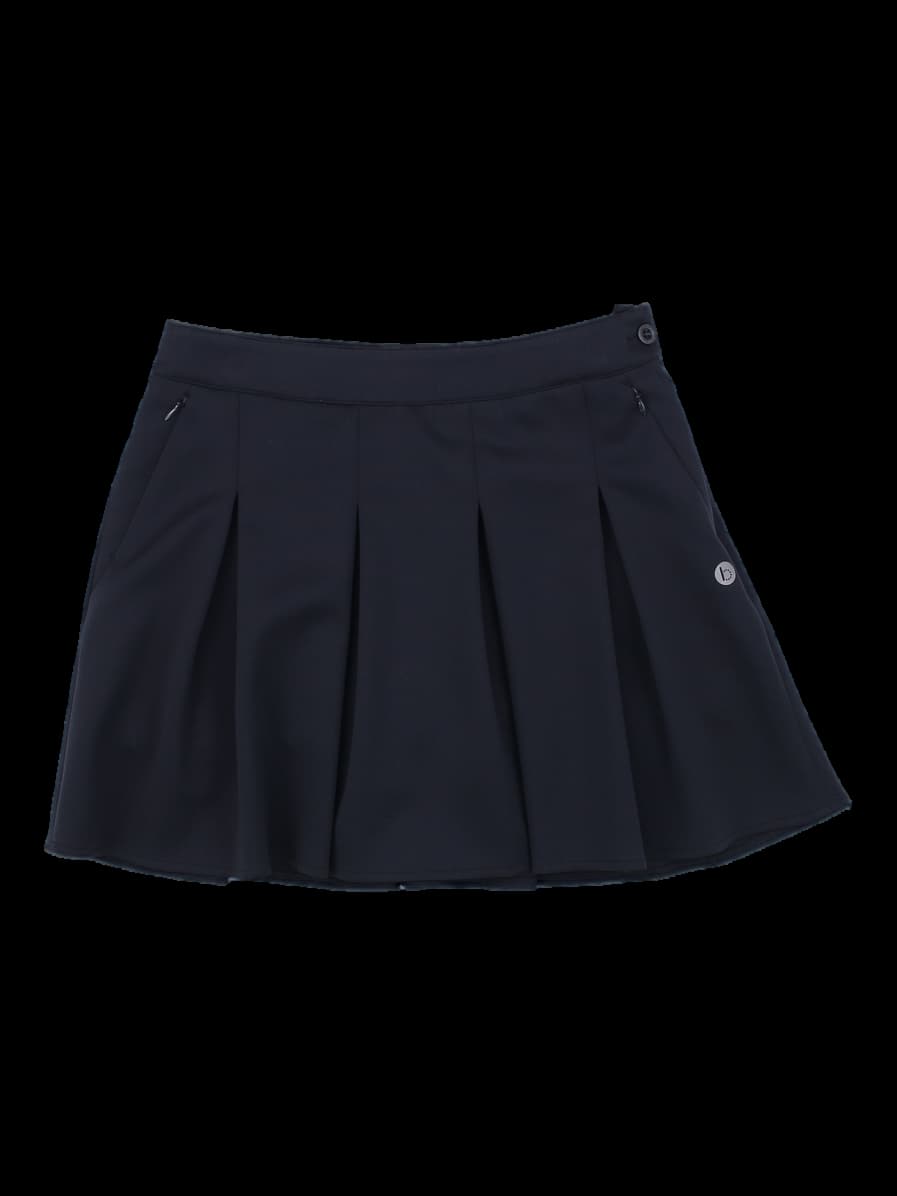 블랙 플리츠 미니 스커트