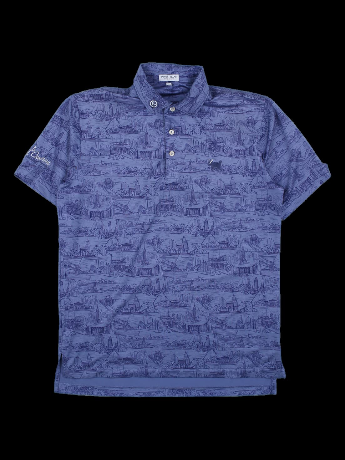 피터 밀러 스코티 카메론 로고 전면 패턴 반팔 폴로 셔츠