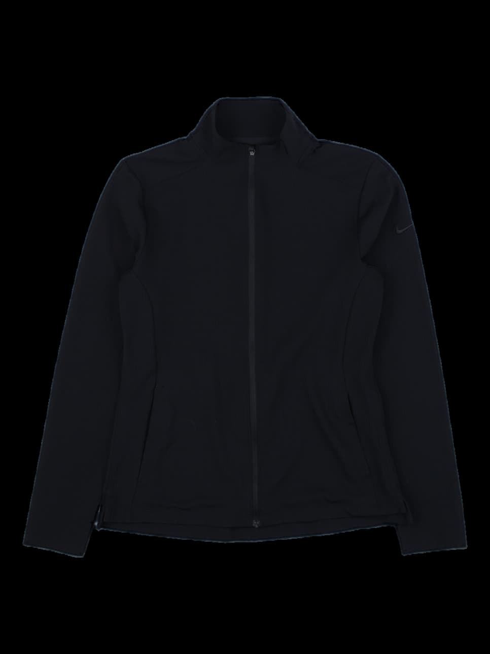 블랙 스탠드 칼라 집업 자켓