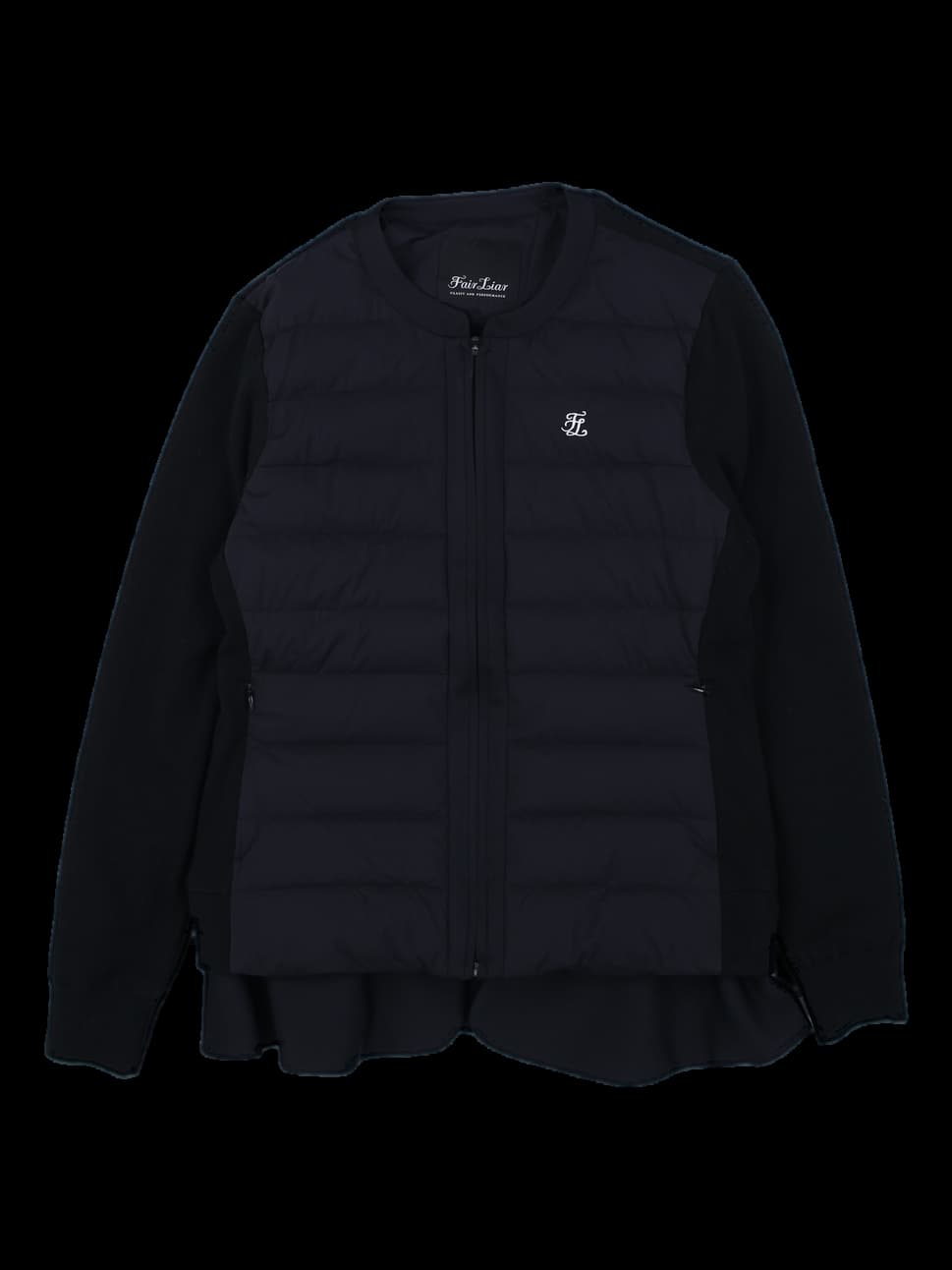 블랙 하이브리드 다운 가디건