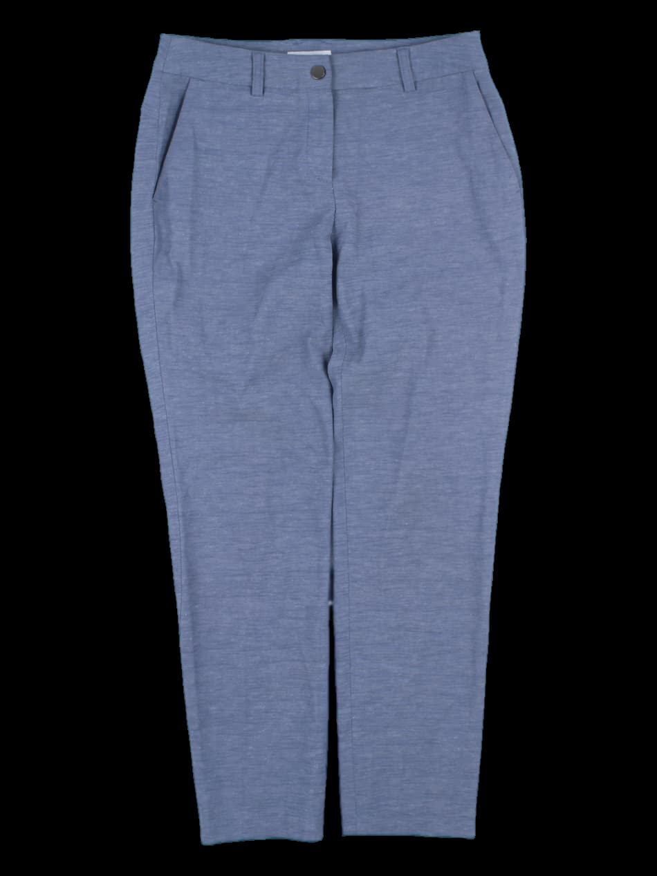 블루 멜란지 슬림핏 팬츠