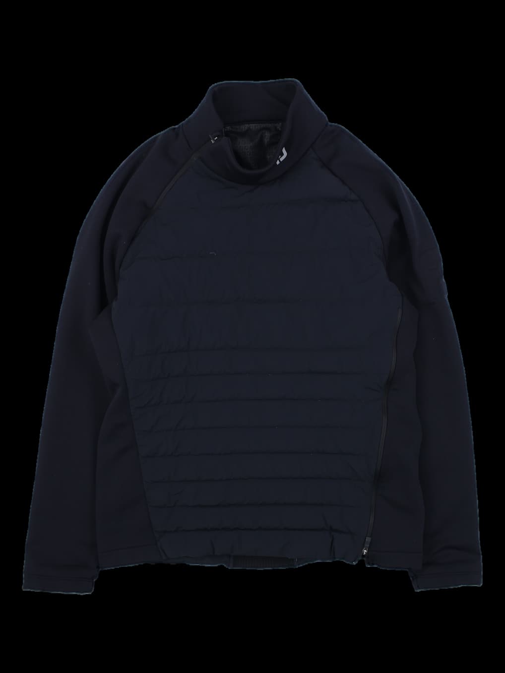 블랙 퀼팅 하이브리드 점퍼