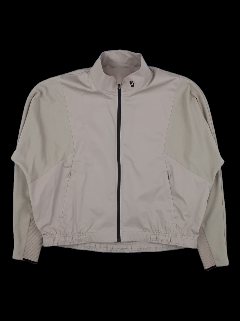 베이지 하이넥 지퍼 자켓