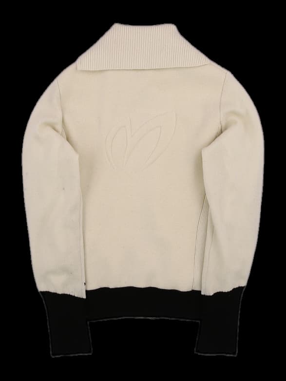 아이보리 배색 슬림핏 집업 가디건