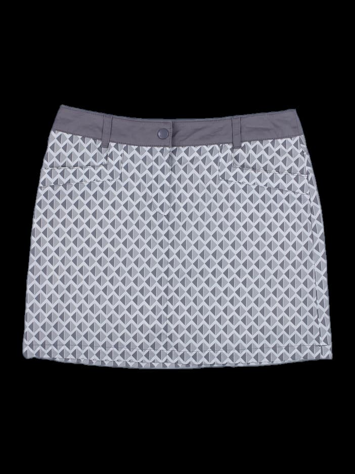 그레이 기하학 패턴 미니 스커트
