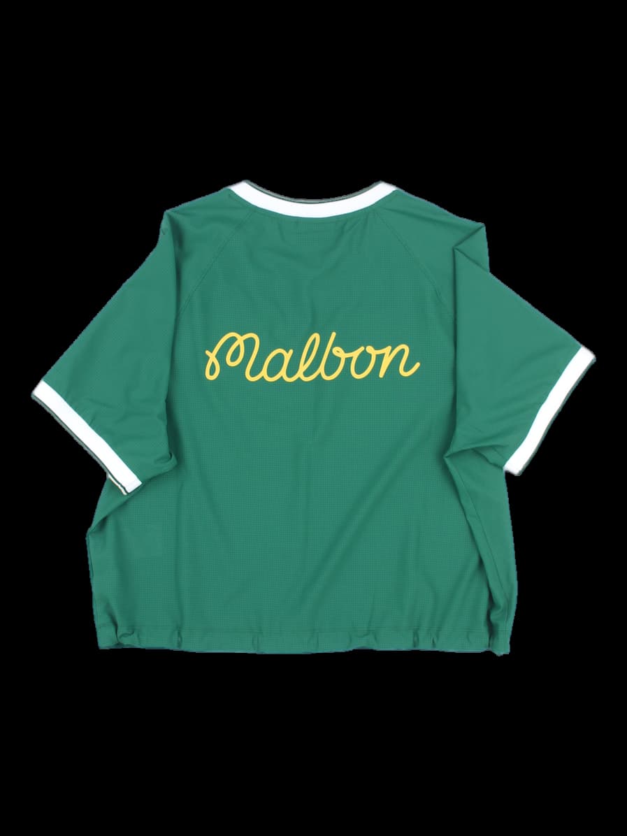 그린 반팔 브이넥 풀오버 셔츠