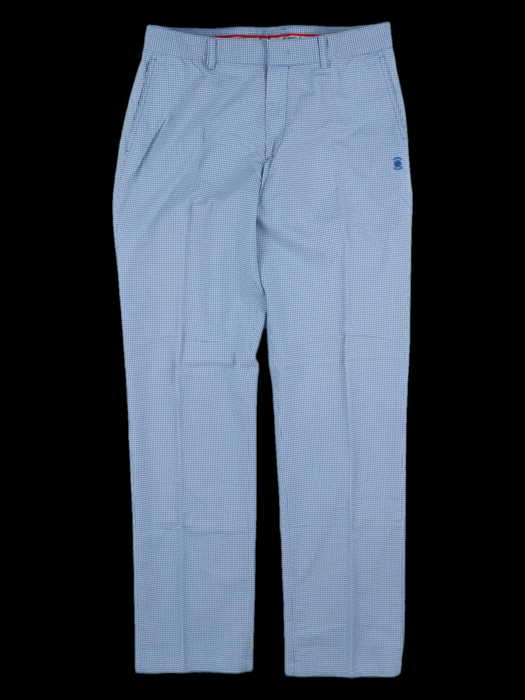 블루 체크 긴바지