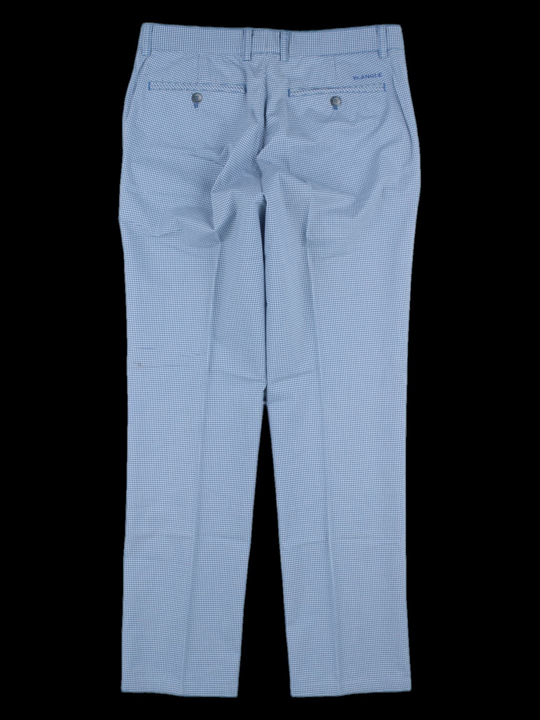 블루 체크 긴바지