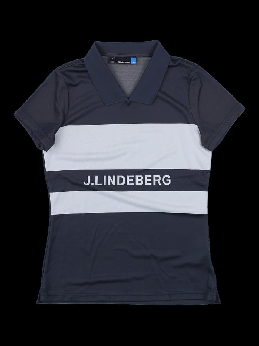 제이린드버그 배색 로고 반팔 카라티