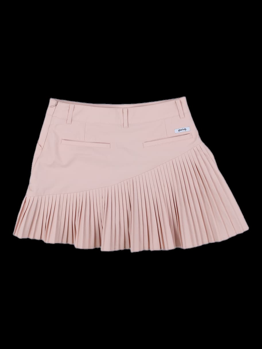 여성 핑 골프 핑크 비대칭 주름 스커트