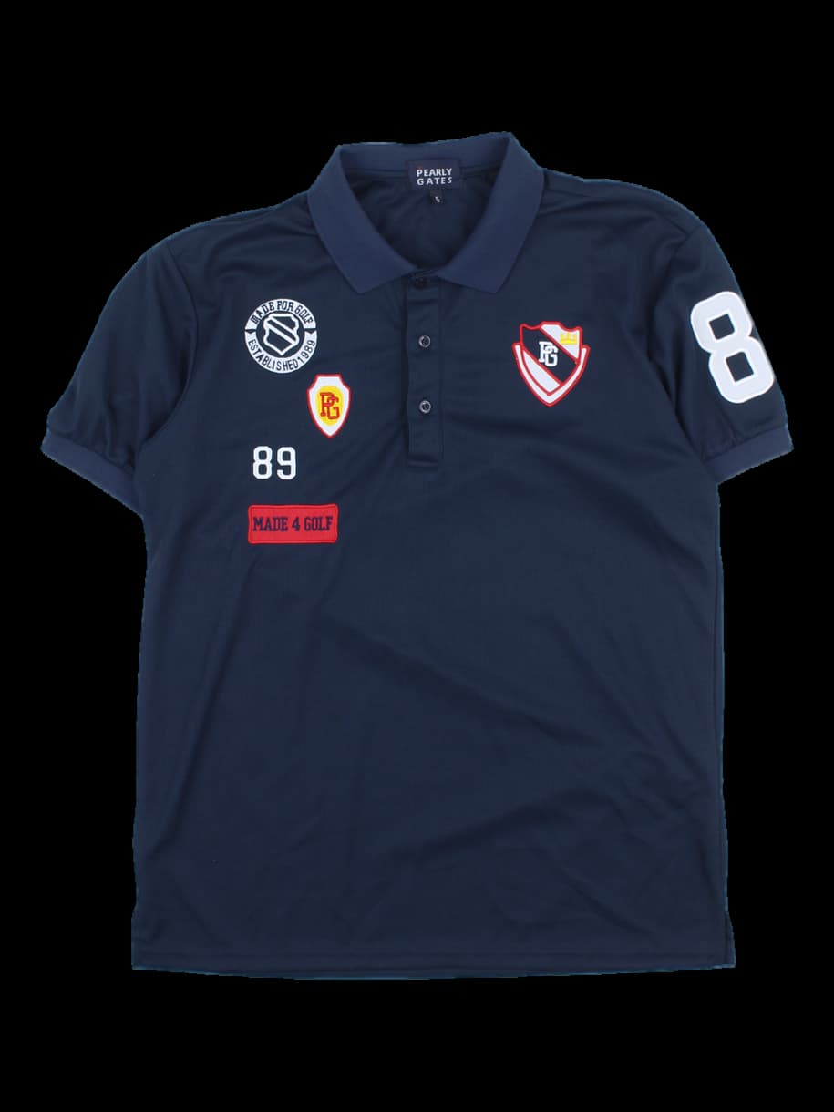 파리게이츠 네이비 패치 포인트 반팔 카라티