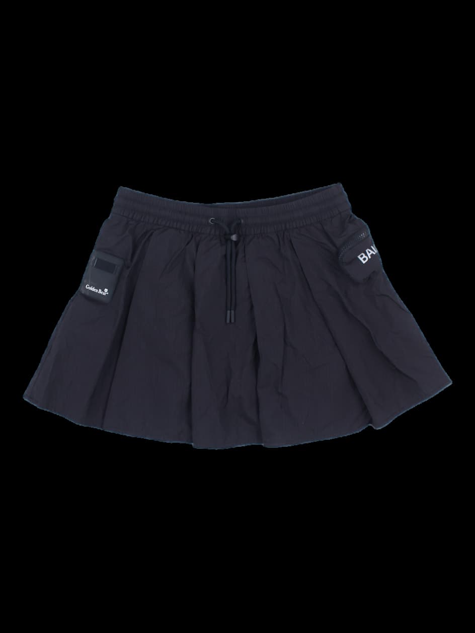 블랙 플리츠 골프 스커트