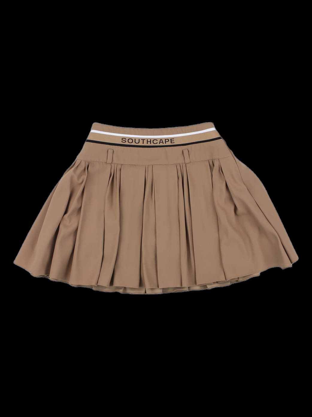 베이지 플리츠 미니 스커트