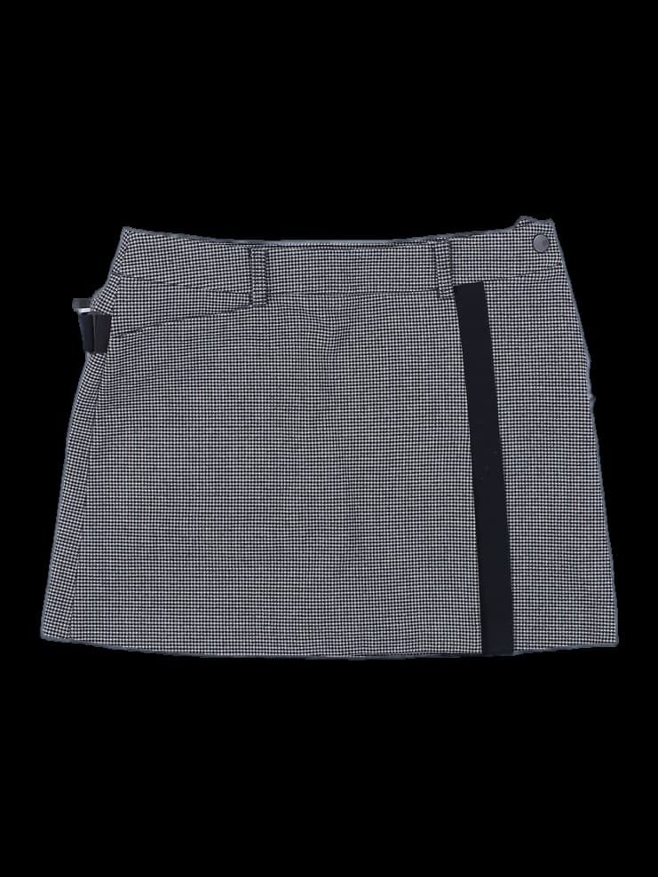 블랙 하운드투스 패턴 골프 스커트