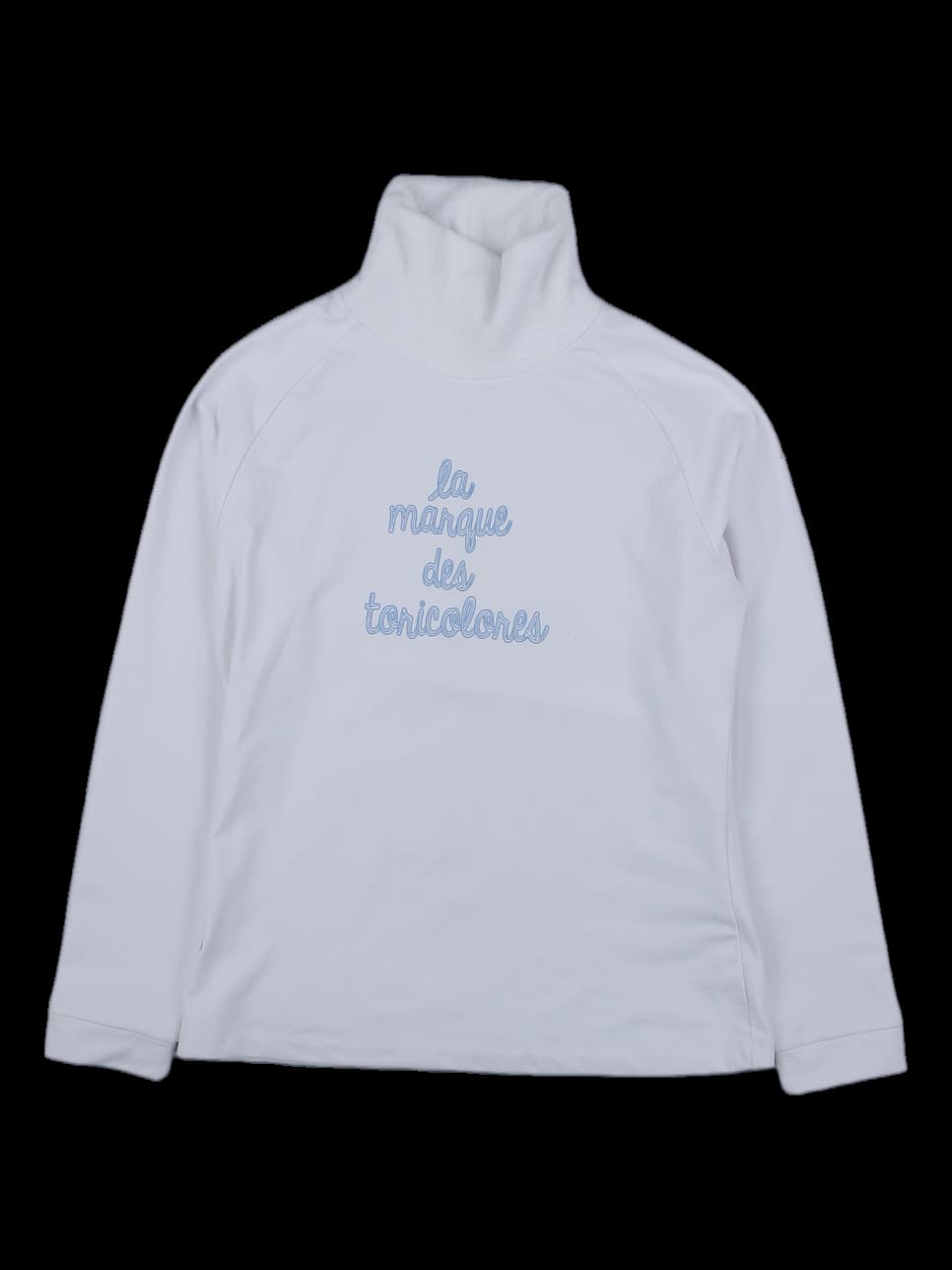 화이트 하이넥 그래픽 긴팔티