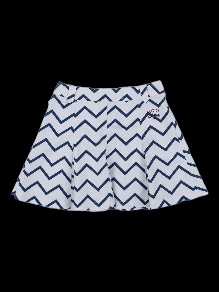 캘러웨이 지그재그 패턴 플리츠 큐롯 스커트