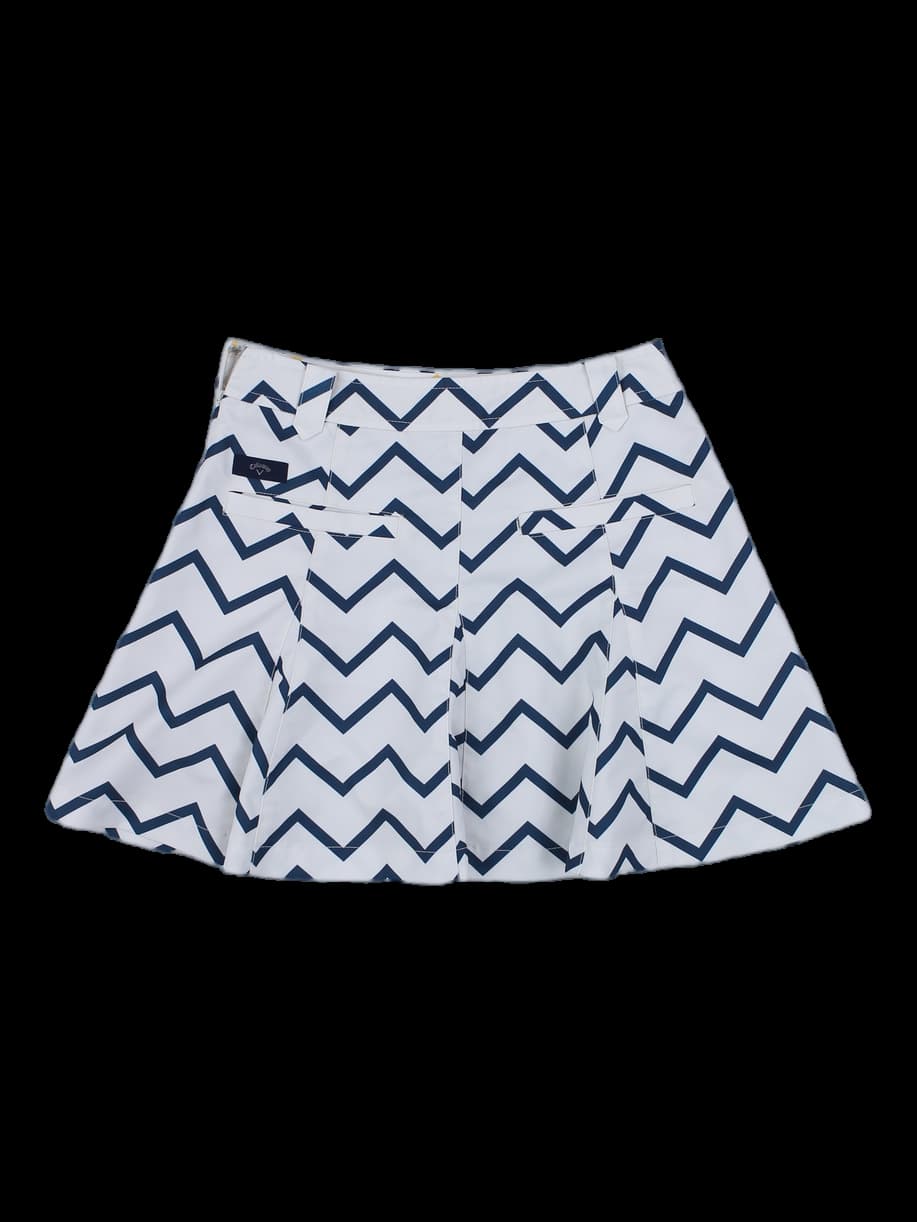 캘러웨이 지그재그 패턴 플리츠 큐롯 스커트
