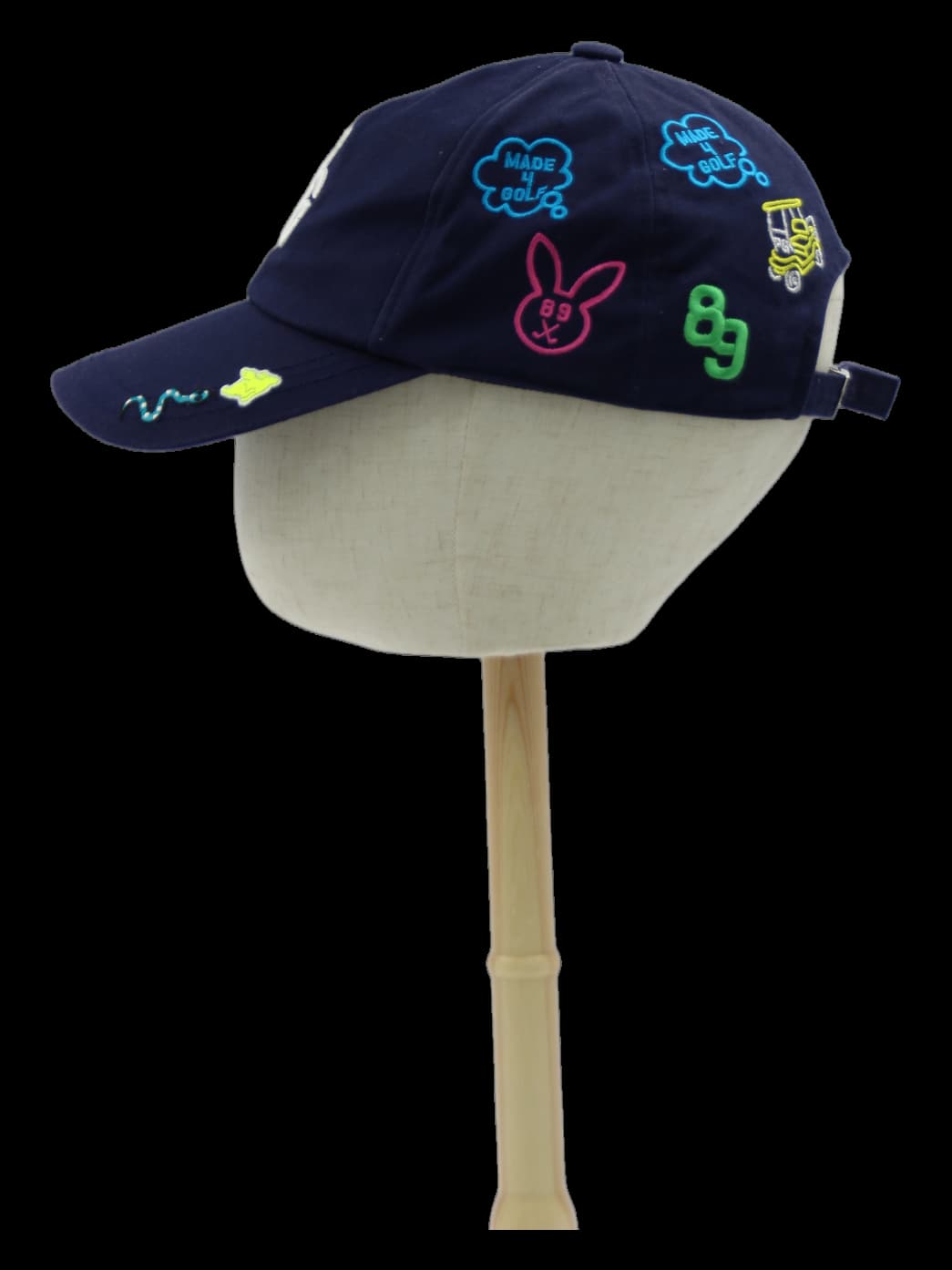 네이비 PG 자수 볼캡