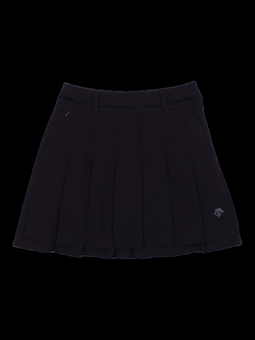 블랙 플리츠 미니 스커트