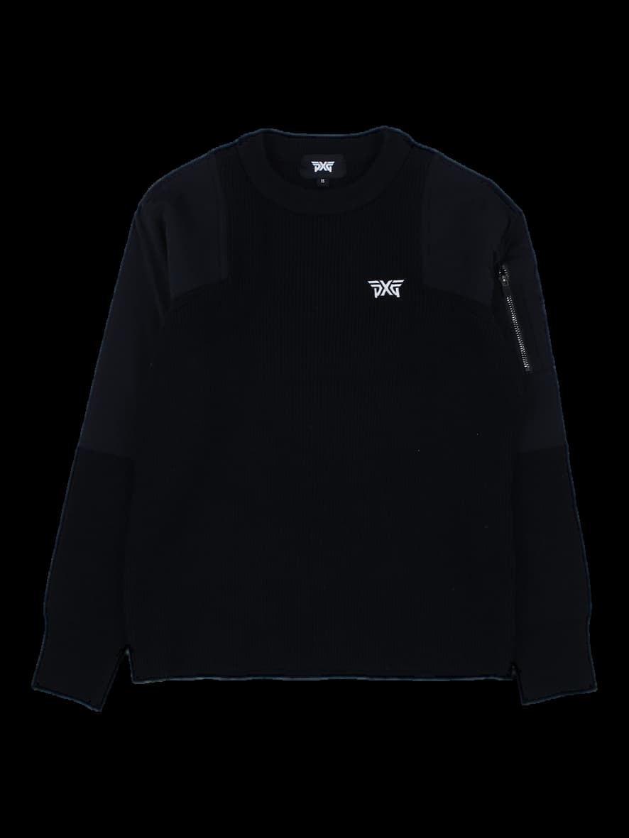 블랙 하이브리드 니트 스웨터