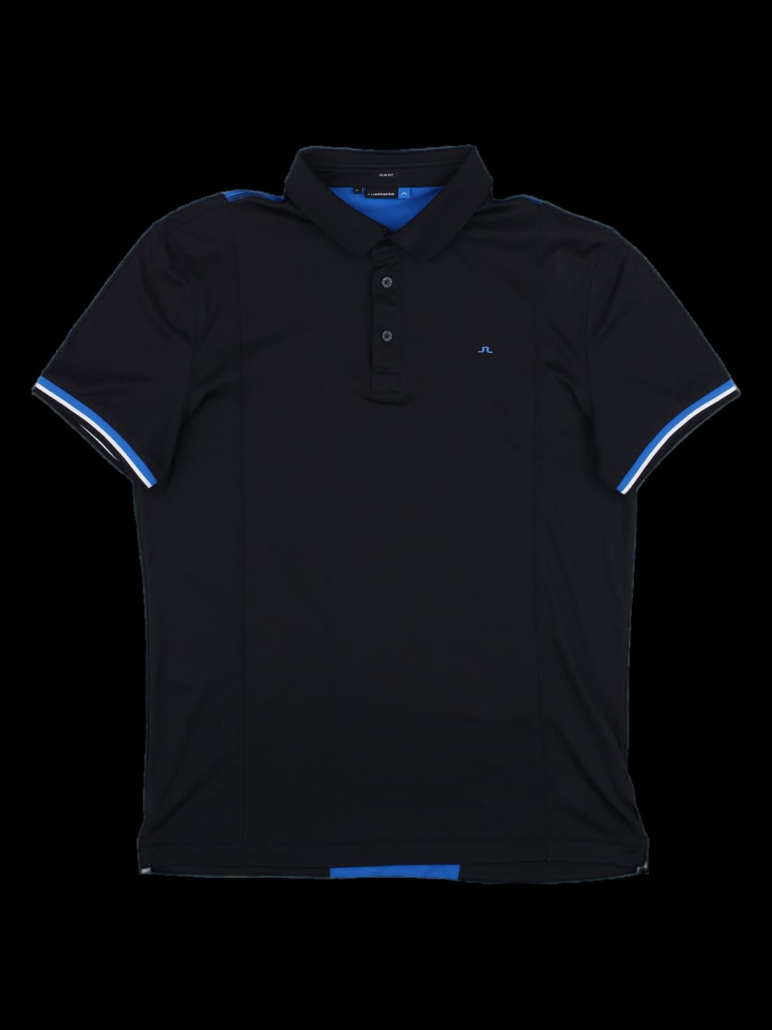 제이린드버그 남성 블랙/블루 배색 반팔 카라티셔츠