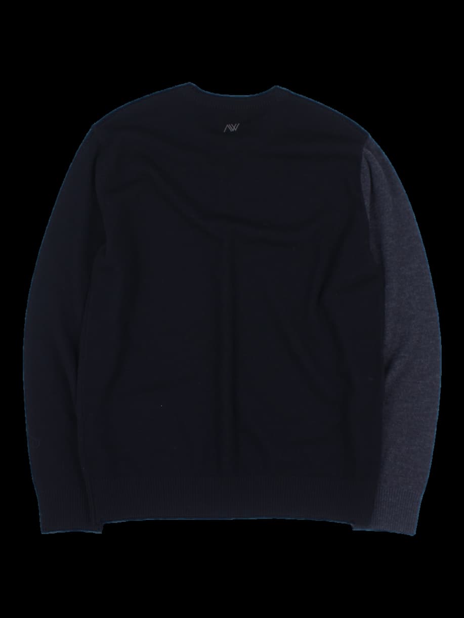 블랙/차콜 블록 인타르시아 니트 풀오버