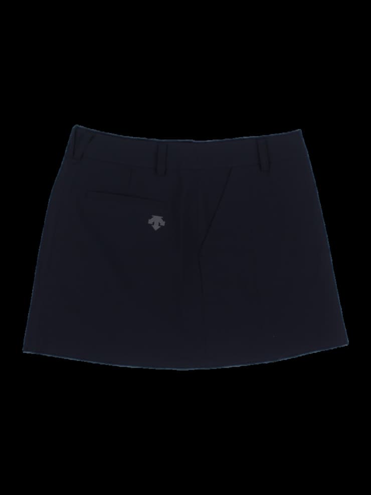 블랙 슬릿 데상트 로고 스커트