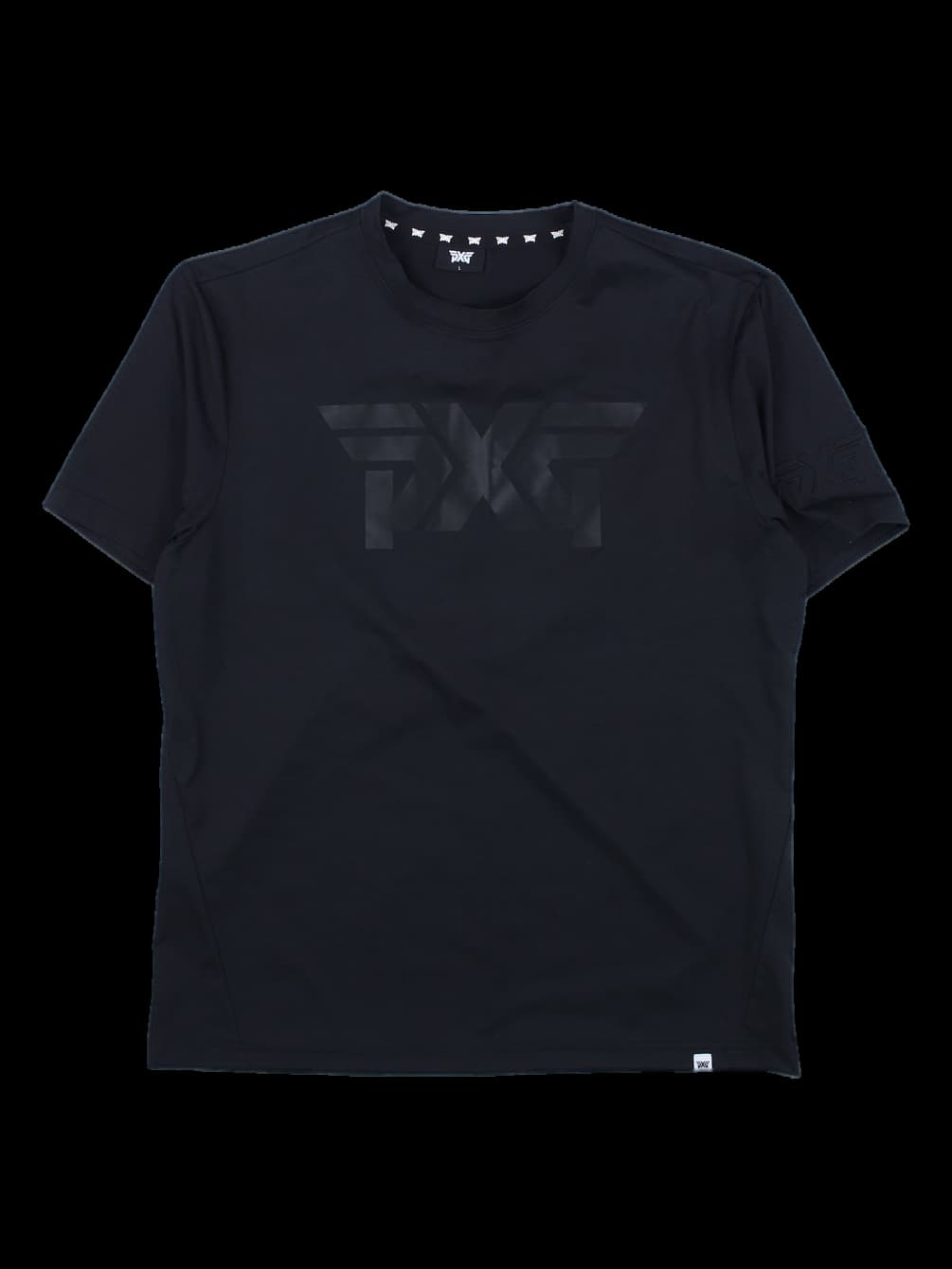 블랙 톤온톤 PXG 로고 반팔 티셔츠