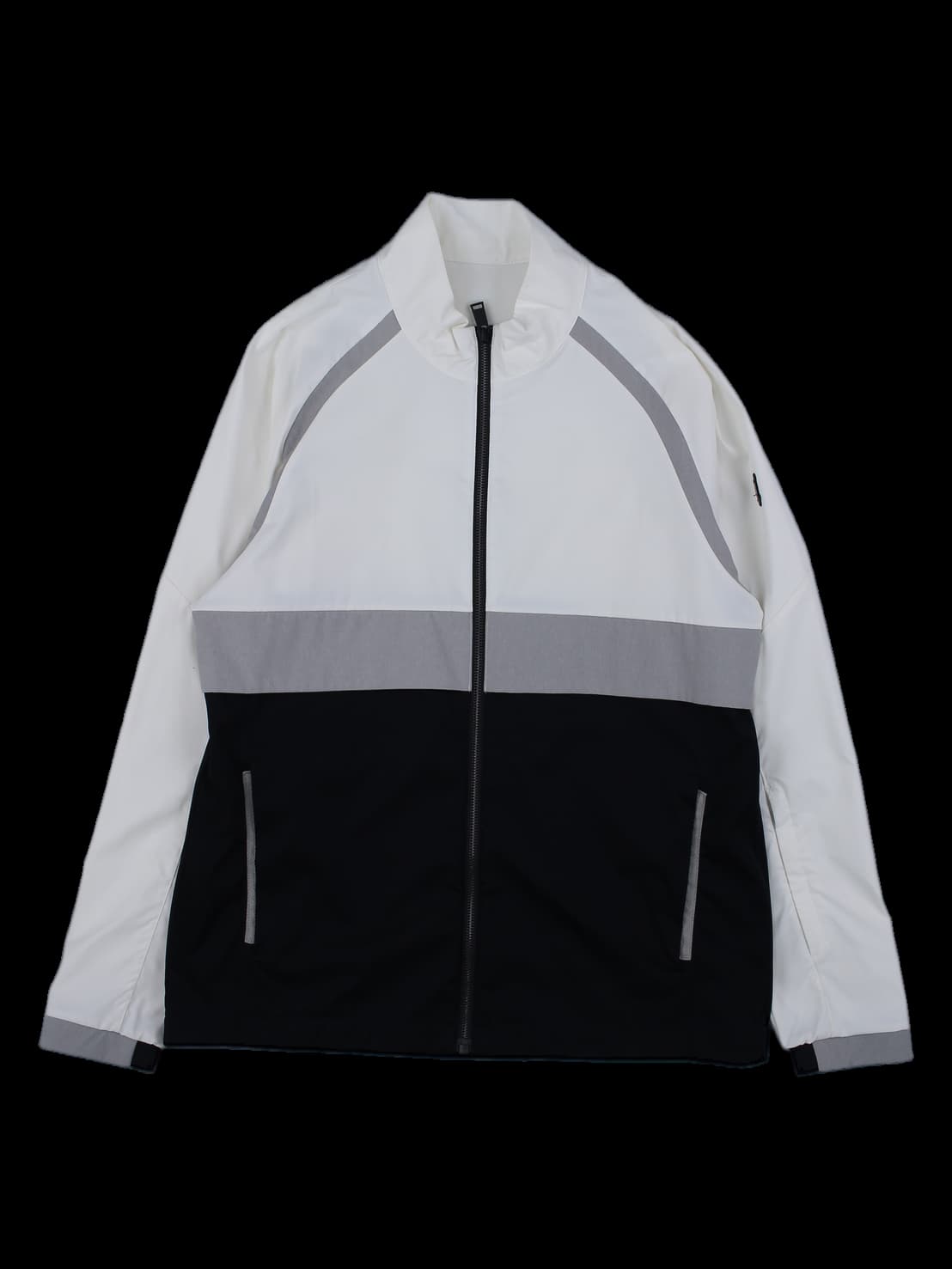 블록 앤 그레이 테이핑 바람막이 점퍼