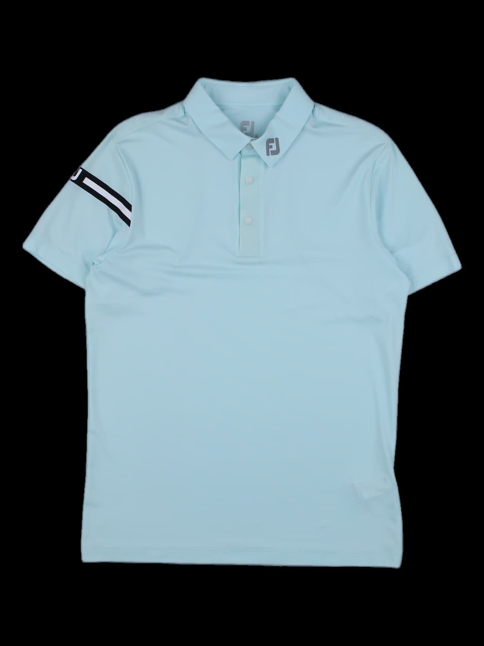 스카이 블루 반팔 카라 티셔츠