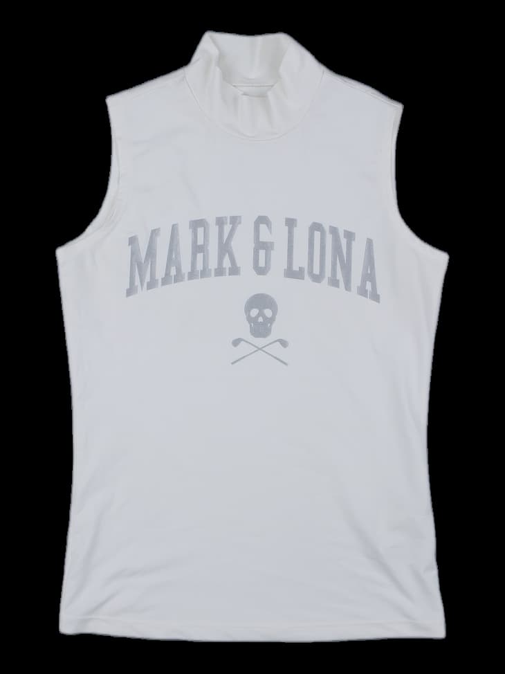 마크앤로나 여성 로고 프린트 하이넥 민소매 티셔츠