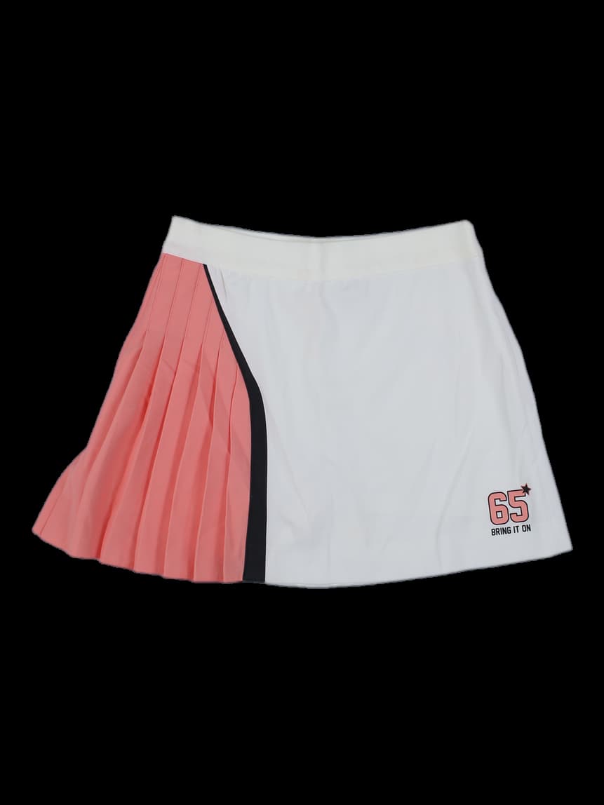 여성 컬러블록 플리츠 골프 스커트