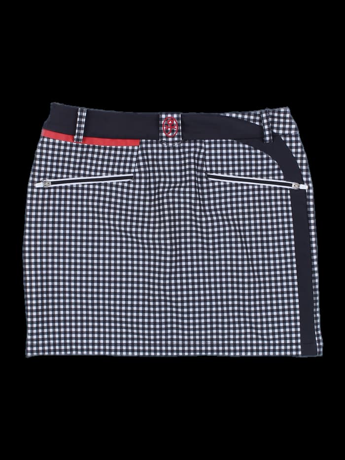 블랙 체크 미니 스커트